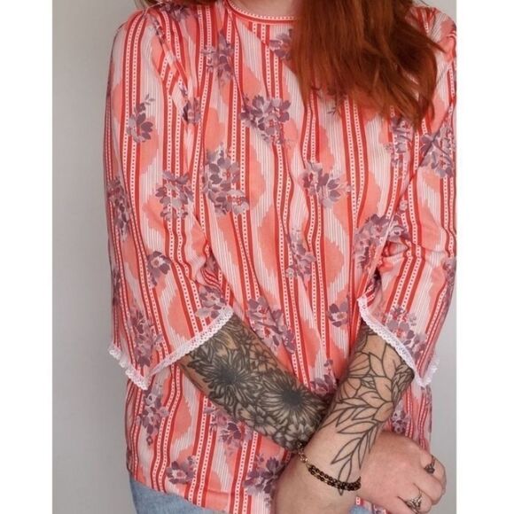 VINTAGE striped floral top - Picture 3 of 8